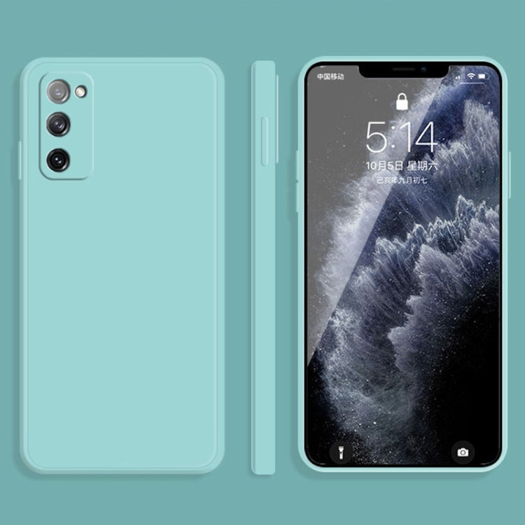 For Samsung Galaxy S20 FE Solid Color Imitation Liquid Silicone Straight Edge Dropproof Full Coverage Protective Case(Sky Blue) - free shipping - PMC TechLife - Order now!