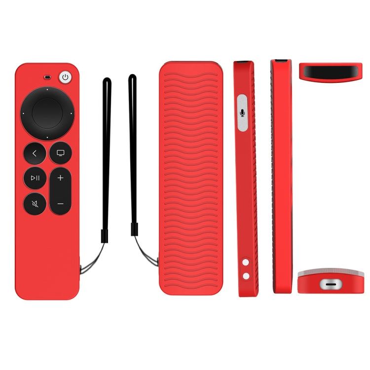 Silicone Protective Case Cover For Apple TV 4K 4th Siri Remote Controller(Red) - Apple TV Accessories by PMC TechLife | Online Shopping South Africa | PMC TechLife