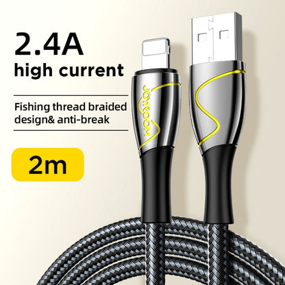 JOYROOM S-2030K6 Mermaid Series 2.4A USB to 8 Pin Fishing Net Weaving Data Cable, Length: 2m(Black) - Normal Style Cable by JOYROOM | Online Shopping South Africa | PMC Jewellery