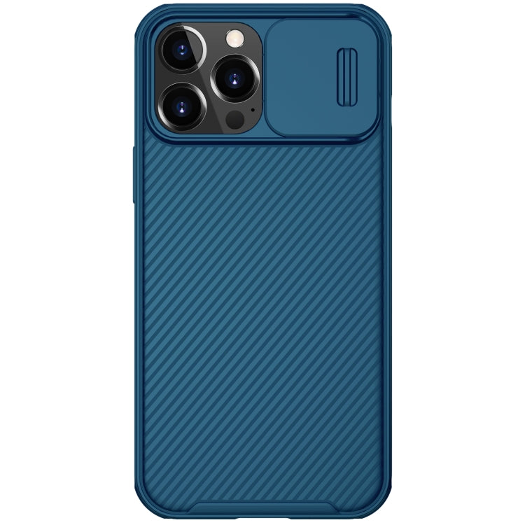 For iPhone 13 Pro NILLKIN Black Mirror Pro Series Camshield Full Coverage Dust-proof Scratch Resistant Phone Case (Blue) - iPhone 13 Pro Cases by NILLKIN | Online Shopping South Africa | PMC Jewellery