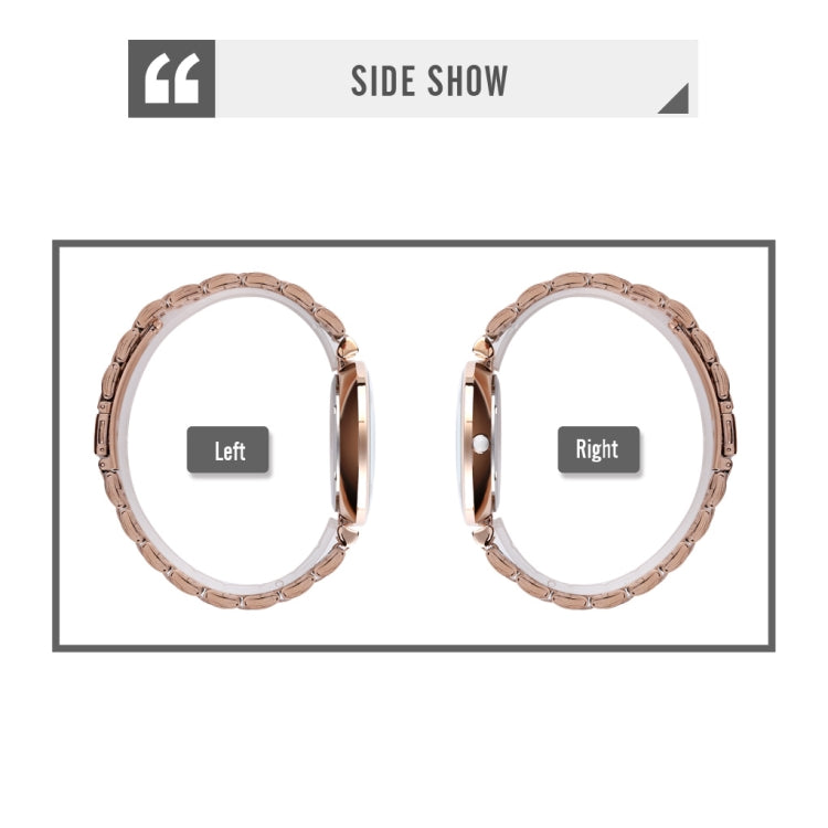 SKMEI 9198 Simple Roman Numeral Dial Metal Belt Quartz Watch for Couples(Rose Gold Silver White Women) - Couple Watches by SKMEI | Online Shopping South Africa | PMC Jewellery | Buy Now Pay Later Mobicred