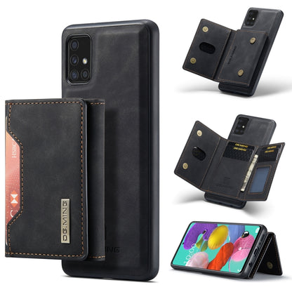 For Samsung Galaxy A51 DG.MING M2 Series 3-Fold Multi Card Bag Back Cover Shockproof Case with Wallet & Holder Function(Black) - Galaxy Phone Cases by DG.MING | Online Shopping South Africa | PMC Jewellery | Buy Now Pay Later Mobicred