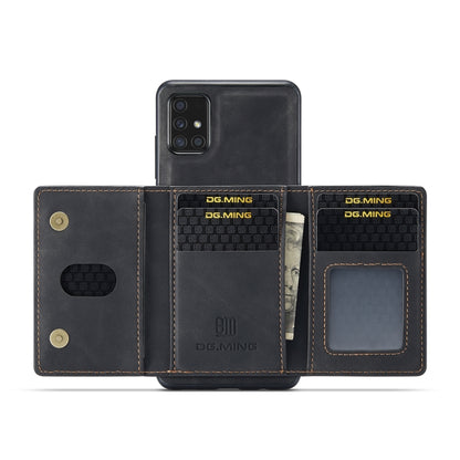 For Samsung Galaxy A51 DG.MING M2 Series 3-Fold Multi Card Bag Back Cover Shockproof Case with Wallet & Holder Function(Black) - Galaxy Phone Cases by DG.MING | Online Shopping South Africa | PMC Jewellery | Buy Now Pay Later Mobicred