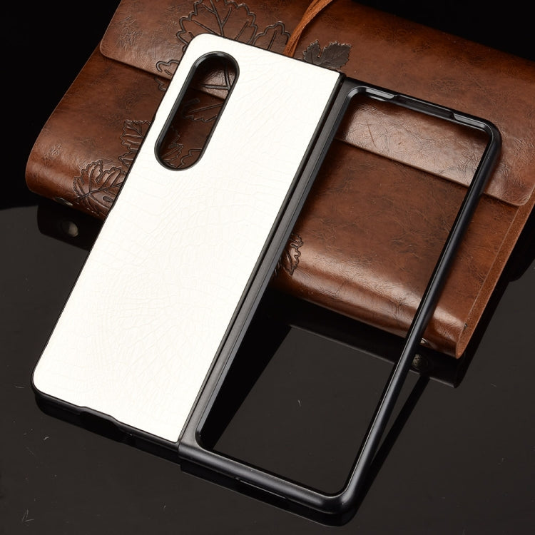 For Samsung Galaxy Z Fold3 5G Shockproof Crocodile Texture PC + PU Case(White) - free shipping - PMC TechLife - Order now!
