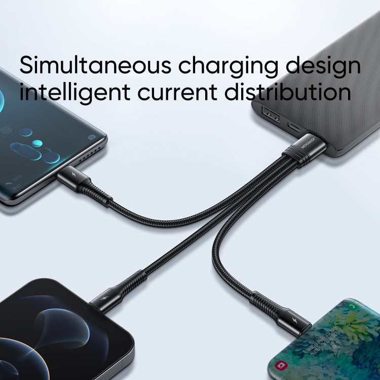 JOYROOM S-01530G9 3.5A 3 in 1 USB to Micro USB + USB-C / Type-C + 8 Pin Short Charging Cable(Black) - Multifunction Cable by JOYROOM | Online Shopping South Africa | PMC Jewellery