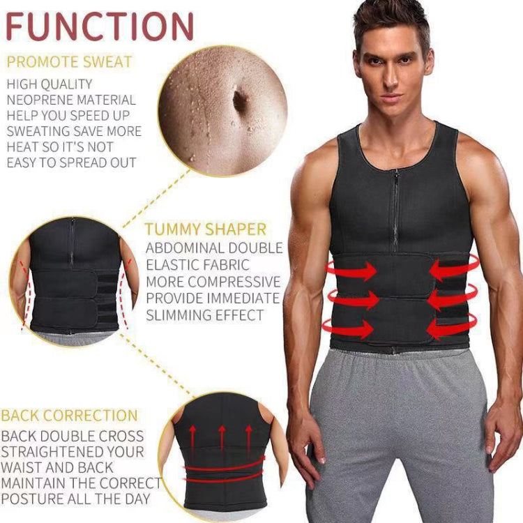 Neoprene Men Sport Body Shapers Vest Waist Body Shaping Corset, Size:XXXL(Grey) -  by PMC Jewellery | Online Shopping South Africa | PMC Jewellery