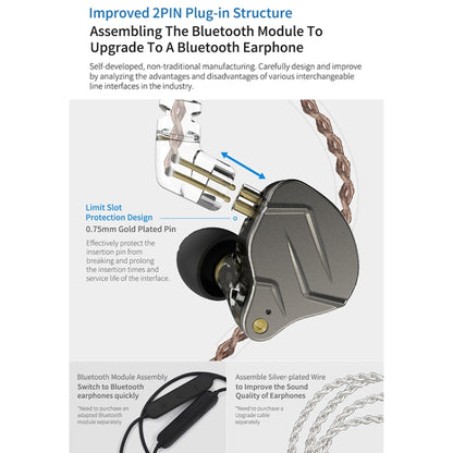 KZ ZSN Pro Ring Iron Hybrid Drive Metal In-ear Wired Earphone, Mic Version(Purple) - In Ear Wired Earphone by KZ | Online Shopping South Africa | PMC Jewellery