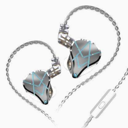 KZ ASX 20-unit Balance Armature Monitor HiFi In-Ear Wired Earphone With Mic(Silver) - In Ear Wired Earphone by KZ | Online Shopping South Africa | PMC Jewellery | Buy Now Pay Later Mobicred