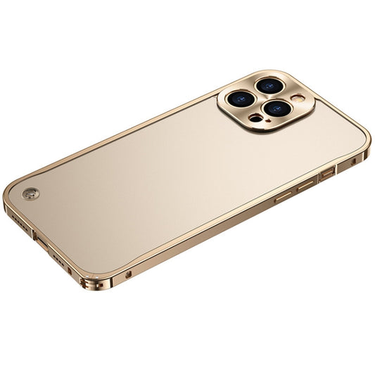 For iPhone 12 Pro Max Metal Frame Frosted PC Shockproof Phone Case(Gold) - iPhone 12 Pro Max Cases by PMC Jewellery | Online Shopping South Africa | PMC Jewellery