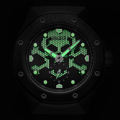 BAOGELA 1901 Honeycomb Hollow Luminous Dial Silicone Strap Quartz Watch For Men(Black Rose Gold) - Silicone Strap Watches by BAOGELA | Online Shopping South Africa | PMC Jewellery | Buy Now Pay Later Mobicred