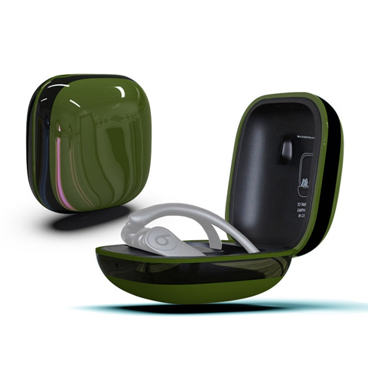 Mirror Surface Silicone + PC Wireless Earphone Protective Case for Beats Powerbeats Pro(Green+Black) - Other Case by PMC TechLife | Online Shopping South Africa | PMC TechLife
