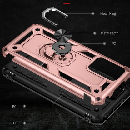 For Xiaomi Redmi 10 Shockproof TPU + PC Phone Case with 360 Degree Rotating Holder(Rose Gold) - Xiaomi Cases by PMC Jewellery | Online Shopping South Africa | PMC Jewellery