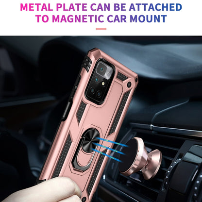 For Xiaomi Redmi 10 Shockproof TPU + PC Phone Case with 360 Degree Rotating Holder(Rose Gold) - Xiaomi Cases by PMC Jewellery | Online Shopping South Africa | PMC Jewellery