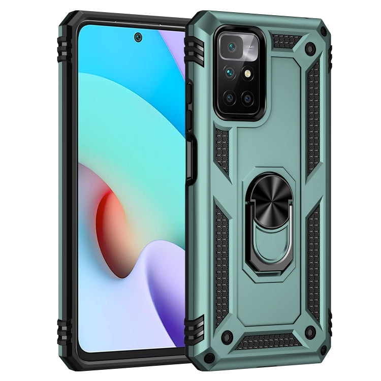 For Xiaomi Redmi 10 Shockproof TPU + PC Phone Case with 360 Degree Rotating Holder(Dark Green) - Xiaomi Cases by PMC Jewellery | Online Shopping South Africa | PMC Jewellery