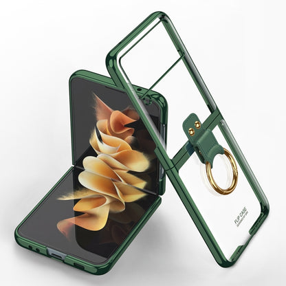 For Samsung Galaxy Z Flip3 5G GKK Phantom Electroplating Phone Case with Ring(Dark Green) - Galaxy Phone Cases by GKK | Online Shopping South Africa | PMC Jewellery | Buy Now Pay Later Mobicred