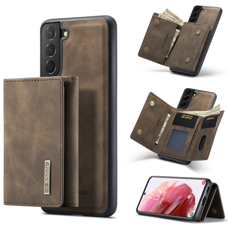 For Samsung Galaxy S22 5G DG.MING M1 Series 3-Fold Multi Card Wallet Phone Case(Coffee) - Galaxy S22 5G Cases by DG.MING | Online Shopping South Africa | PMC Jewellery | Buy Now Pay Later Mobicred