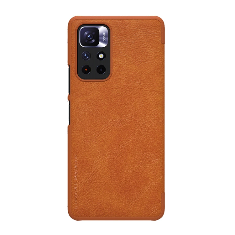 For Xiaomi Redmi Note 11 5G / 11T 5G / Poco M4 Pro 5G / 11S 5G NILLKIN QIN Series Crazy Horse Texture Leather Phone Case(Brown) - Xiaomi Cases by NILLKIN | Online Shopping South Africa | PMC Jewellery