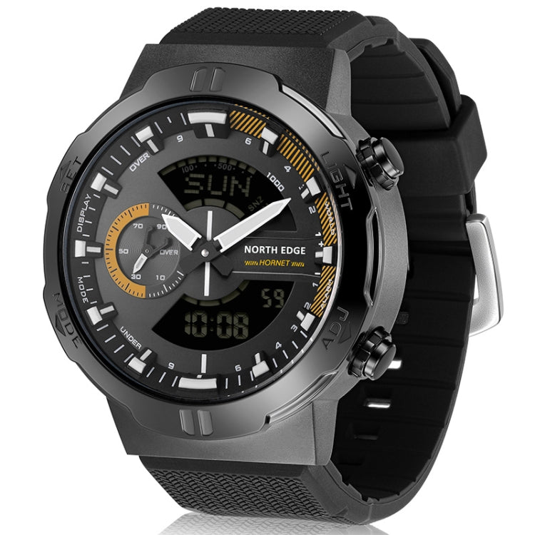 NORTH EDGE HORNET Dual Digital Alarm Clock Timing Men Luminous Sports Watch(Yellow) - Sport Watches by NORTH EDGE | Online Shopping South Africa | PMC Jewellery | Buy Now Pay Later Mobicred