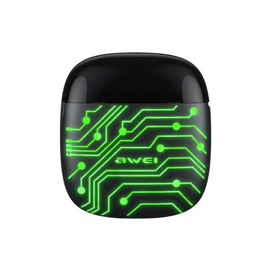 awei T28 PRO Gaming Wireless Bluetooth Earphone(Green) - Bluetooth Earphone by awei | Online Shopping South Africa | PMC Jewellery | Buy Now Pay Later Mobicred