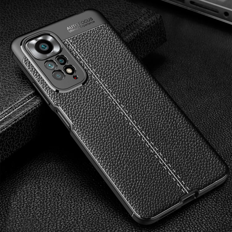 For Xiaomi Redmi Note 11 Global / Note 11S Litchi Texture Shockproof Phone TPU Case(Black) - Redmi Note 11 Case by PMC Jewellery | Online Shopping South Africa | PMC Jewellery