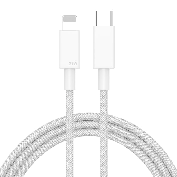 27W PD USB-C / Type-C to 8 Pin Fast Charging Braided Data Cable, Cable Length: 1m(Grey) - 2 in 1 Cable by PMC Jewellery | Online Shopping South Africa | PMC Jewellery