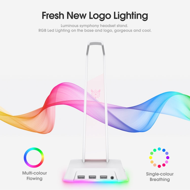 ONIKUMA ST-2 RGB Lighting Headset Holder Stand(White) - Headset Stand by ONIKUMA | Online Shopping South Africa | PMC TechLife | Buy Now Pay Later Mobicred