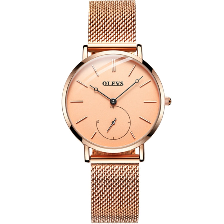 OLEVS 5190 Women Waterproof Ultra-thin Small Dial Quartz Watch(Rose Gold) - Metal Strap Watches by OLEVS | Online Shopping South Africa | PMC Jewellery | Buy Now Pay Later Mobicred