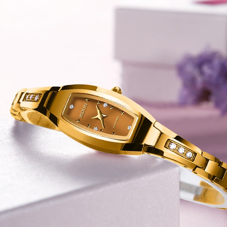 JIN SHI DUN 6530 Women Fashion Dual Calendar Luminous Quartz Watch(Gold) - Metal Strap Watches by JIN SHI DUN | Online Shopping South Africa | PMC Jewellery | Buy Now Pay Later Mobicred