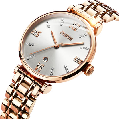 JIN SHI DUN 6533 Women Fashion Waterproof Ultra-thin Quartz Watch(White) - Metal Strap Watches by JIN SHI DUN | Online Shopping South Africa | PMC Jewellery | Buy Now Pay Later Mobicred