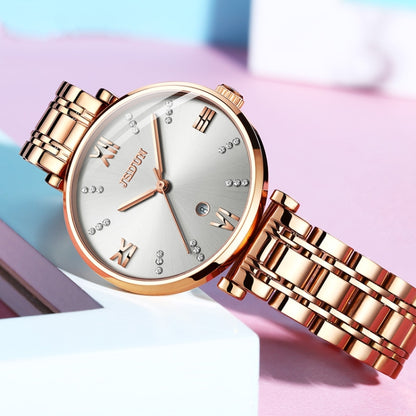 JIN SHI DUN 6533 Women Fashion Waterproof Ultra-thin Quartz Watch(White) - Metal Strap Watches by JIN SHI DUN | Online Shopping South Africa | PMC Jewellery | Buy Now Pay Later Mobicred