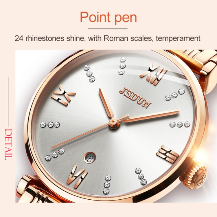 JIN SHI DUN 6533 Women Fashion Waterproof Ultra-thin Quartz Watch(White) - Metal Strap Watches by JIN SHI DUN | Online Shopping South Africa | PMC Jewellery | Buy Now Pay Later Mobicred