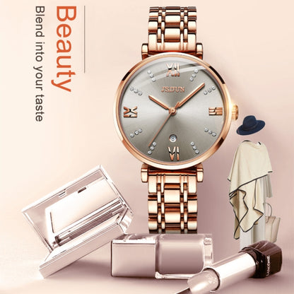 JIN SHI DUN 6533 Women Fashion Waterproof Ultra-thin Quartz Watch(White) - Metal Strap Watches by JIN SHI DUN | Online Shopping South Africa | PMC Jewellery | Buy Now Pay Later Mobicred