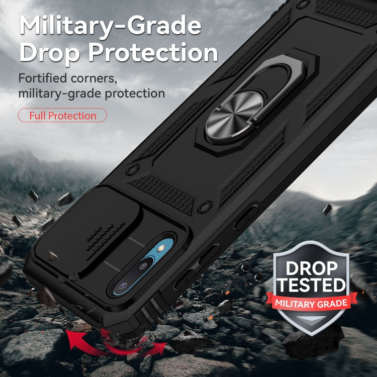 For Samsung Galaxy A02 Sliding Camshield Holder Phone Case(Black) - Galaxy Phone Cases by PMC TechLife | Online Shopping South Africa | PMC TechLife