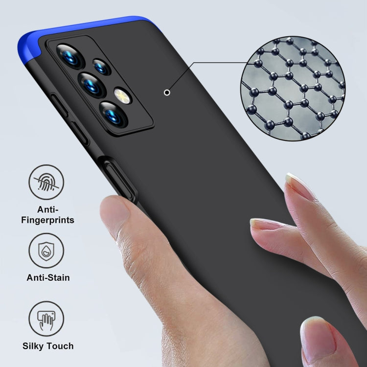 For Samsung Galaxy A13 4G GKK Three Stage Splicing Full Coverage PC Phone Case(Black Blue) - Galaxy Phone Cases by GKK | Online Shopping South Africa | PMC Jewellery