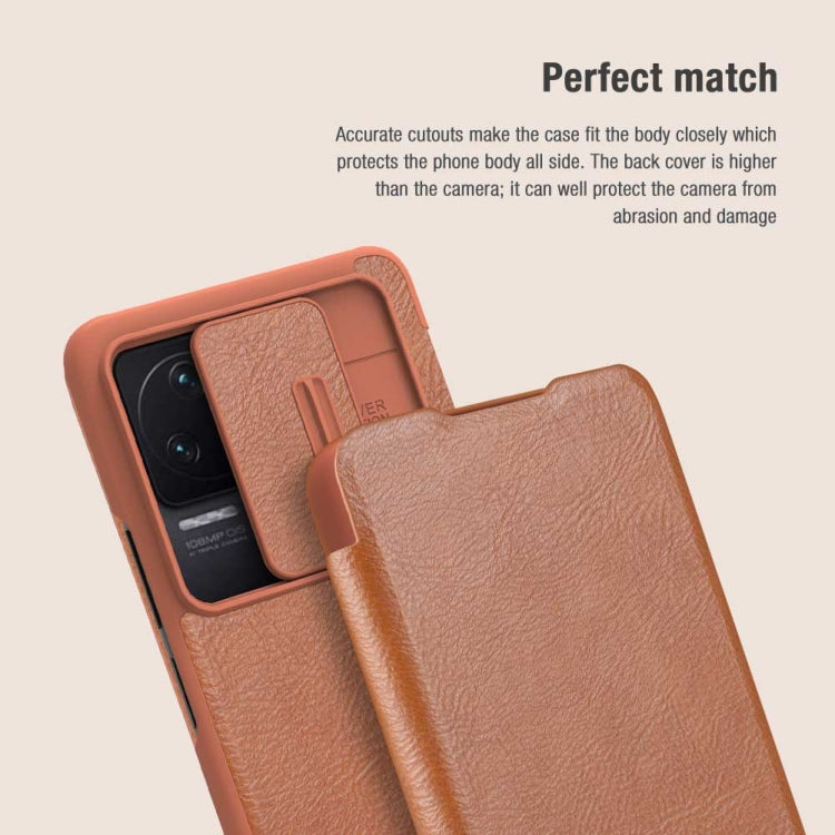 For Xiaomi Redmi K50 / K50 Pro NILLKIN QIN Series Pro Sliding Camera Cover Leather Phone Case(Black) - Xiaomi Cases by NILLKIN | Online Shopping South Africa | PMC Jewellery