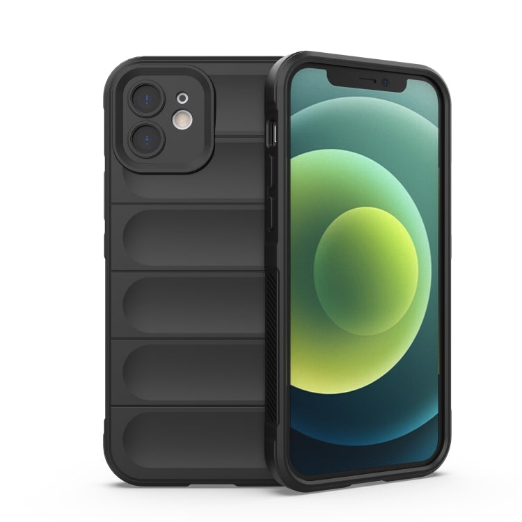 For iPhone 12 Magic Shield TPU + Flannel Phone Case(Black) - iPhone 12 / 12 Pro Cases by PMC TechLife | Online Shopping South Africa | PMC TechLife | Buy Now Pay Later Mobicred