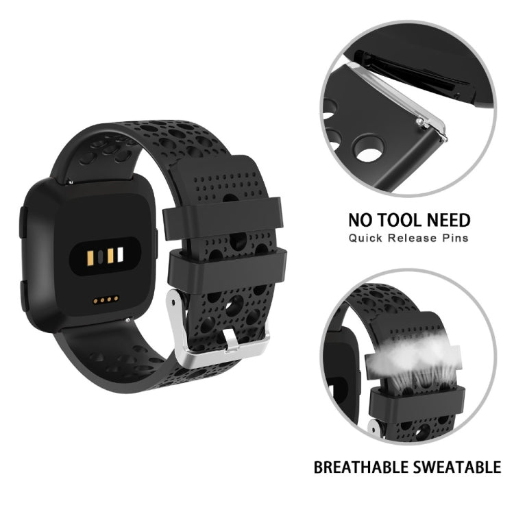 For FITBIT Versa Breathable Watch Band(Gray) - Watch Bands by PMC TechLife | Online Shopping South Africa | PMC TechLife | Buy Now Pay Later Mobicred