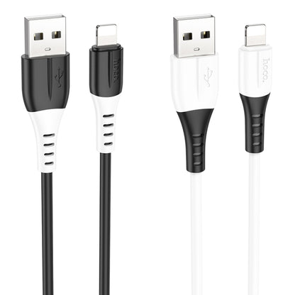 hoco X82 2.4A USB to 8 Pin Silicone Charging Data Cable,Length: 1m(Black) - Normal Style Cable by hoco | Online Shopping South Africa | PMC Jewellery