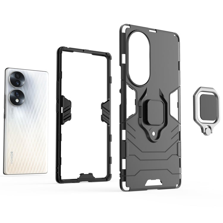 For Honor 70 5G Shockproof PC + TPU Phone Case with Magnetic Ring Holder(Black) - Honor Cases by PMC Jewellery | Online Shopping South Africa | PMC Jewellery