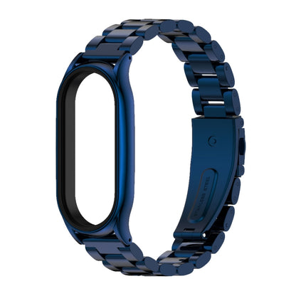 For Xiaomi Mi Band 7 / 7 NFC MIJOBS Three-Bead Metal Plus Stainless Steel Watch Band(Blue) - Watch Bands by MIJOBS | Online Shopping South Africa | PMC Jewellery | Buy Now Pay Later Mobicred