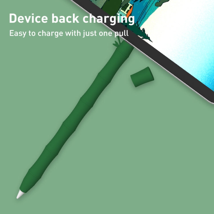 Bamboo Liquid Silicone Gel Stylus Pen Protective Case For Apple Pencil 1(Light Green) - Pencil Accessories by PMC TechLife | Online Shopping South Africa | PMC TechLife