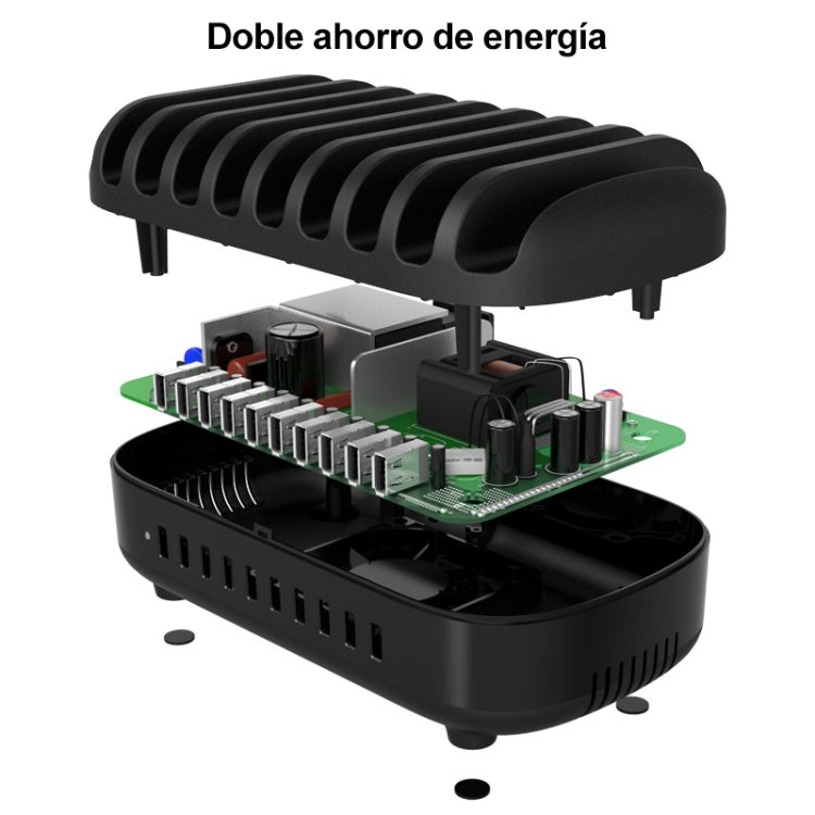 ORICO DUK-10P-DX 120W 5V 2.4A 10 Ports USB Charging Station, AU Plug(Black) - Multifunction Charger by ORICO | Online Shopping South Africa | PMC Jewellery