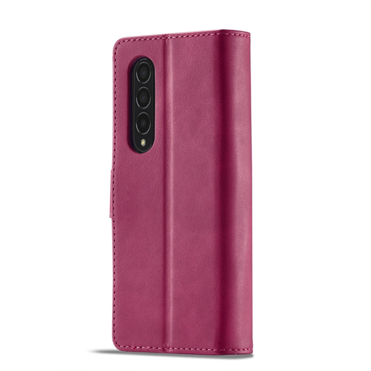 For Samsung Galaxy Z Fold4 5G LC.IMEEKE Calf Texture Leather Phone Case(Red) - Galaxy Z Fold4 5G Cases by LC.IMEEKE | Online Shopping South Africa | PMC TechLife | Buy Now Pay Later Mobicred