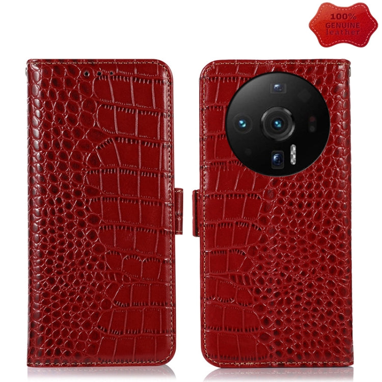 For Xiaomi 12S Ultra Crocodile Top Layer Cowhide Leather Phone Case(Red) - Xiaomi Cases by PMC TechLife | Online Shopping South Africa | PMC TechLife