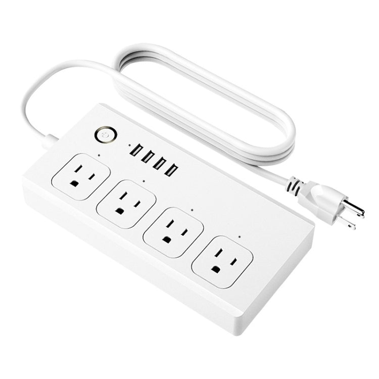 ZigBee 10A SM-SO301-U 2500W 4 Holes + 4 USB Smart Power Strip, US Plug(White) - Smart Socket by PMC Jewellery | Online Shopping South Africa | PMC Jewellery