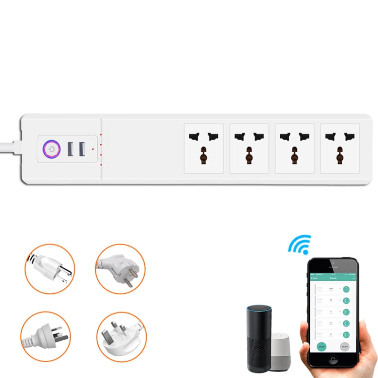 WiFi 10A SM-SO306-M 4 Holes + 2 USB Multi-purpose Smart Power Strip(AU Plug) - Smart Socket by PMC Jewellery | Online Shopping South Africa | PMC Jewellery