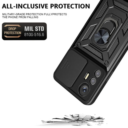 For Xiaomi 12 Lite Sliding Camera Design TPU + PC Phone Case(Black) - Xiaomi Cases by PMC Jewellery | Online Shopping South Africa | PMC Jewellery