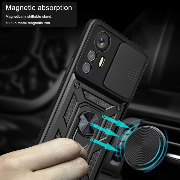 For Xiaomi 12 Lite Sliding Camera Design TPU + PC Phone Case(Black) - Xiaomi Cases by PMC Jewellery | Online Shopping South Africa | PMC Jewellery
