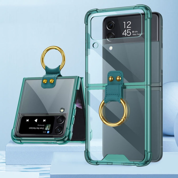 For Samsung Galaxy Z Flip4 GKK Airbag Protective Phone Case with Ring(Green) - Galaxy Z Flip4 5G Cases by GKK | Online Shopping South Africa | PMC Jewellery