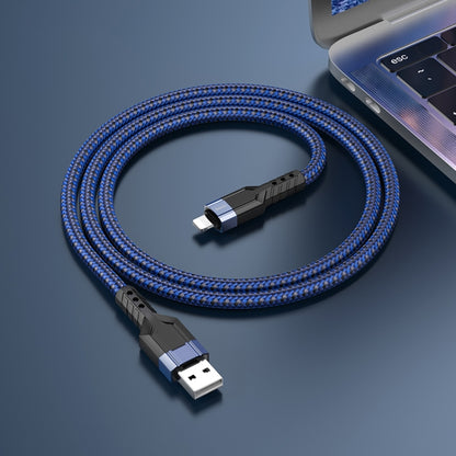 hoco U110 2.4A USB to 8 Pin Charging Data Cable，Length：1.2m(Blue) - Normal Style Cable by hoco | Online Shopping South Africa | PMC Jewellery